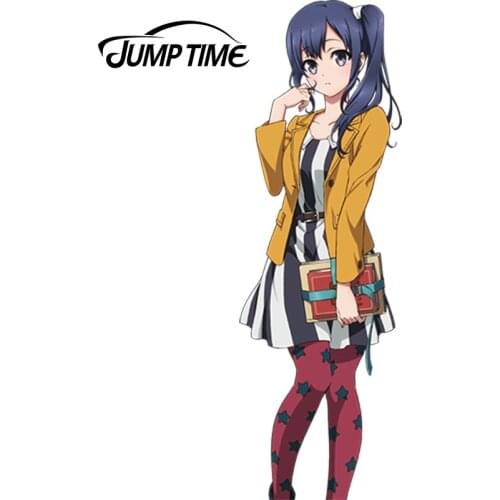 JumpTime 13cm x 4.3cm Hot Girl Imai Midori Anime Shirobako Beauty Vinyl Car Van Window Laptop Fridge Decal Car Sticker