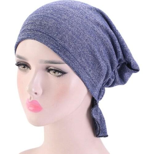 DUOJIAOYAN cotton ladies elastic headband Women turban Soild color hair band accessories Female Headcap chemotherapy headwrap