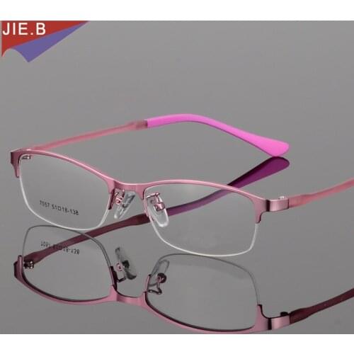 2019 Fashion Optical Myopia Eyeglasses Frame Women Computer Eye Glasses Spectacle Half Frame For Womens Clear Lens Female Presc