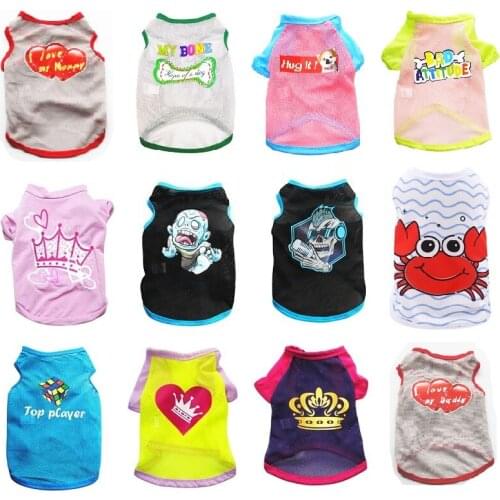 Small Pet Dog Vest Summer Cat Vest for Medium Dogs Clothing Fashion Pet T- Shirt Breathable French bulldog Kitten puppy Costume