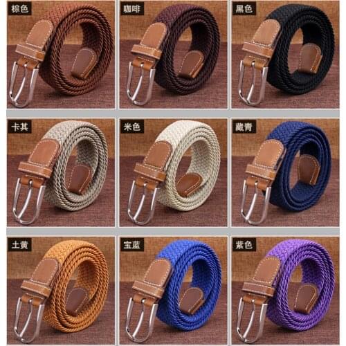 100% Real Genuine Fashion Casual Womens Fabric Elastic Knit Waistband Classic Mens Stretch Knitted Waist Belt Strap Pin Buckle