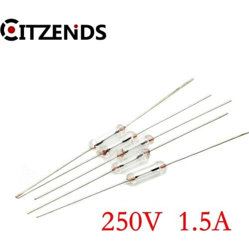 1000pcs/Lot 3*10mm 1.5A Axial Fast Glass Fuse With Lead Wire 3*10 1.5A Registered Airmail Free Shipping