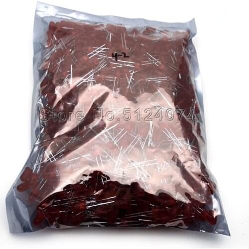 1000pcs/bag 5MM/F5 red light emitting diode DIP LED lamp round head LED red light super bright short pin