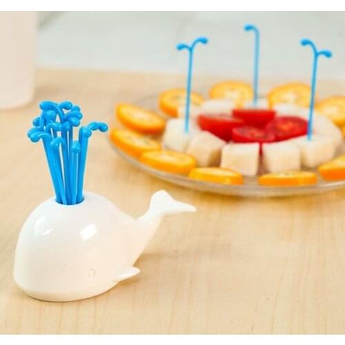 16Pcs/set Creative Lovely Environmentally Friendly Plastic Fruit Fork Cake Dessert Salad Sticks Food Picks Toothpick Skewer