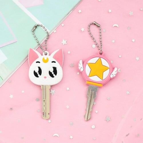 2 PCS/set New Cartoon Silicone Protective Key Case Cover for Key Control Dust Cover Holder Organizer Home Supplies