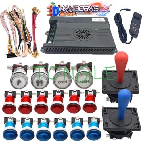 3D Pandora Saga EX Box 10000 In 1 Wifi Console DIY Kit 2 Playes Arcade Game Cabinet 8 Way Joystick LED Push Button with Tutorial
