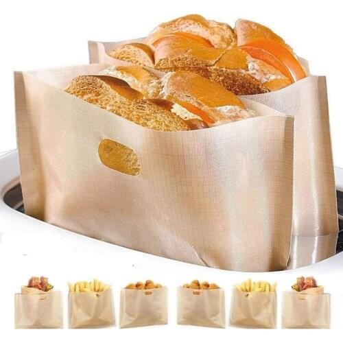 Non Stick Toaster Bags Reusable Heat for Sandwiches Pastries Pizza Slices Chicken Fish Vegetables Panini Toast Cooking Bags