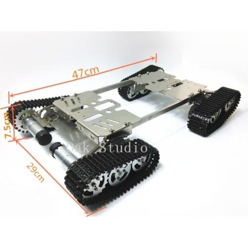 TS800 Stainless steel Tank car Chassis,High torque motor,Shock Absorber,for robot arm,Smart car,vechicled Robot,DIY Owi.Panzer