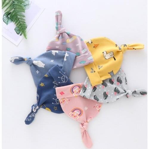 Baby Cotton Knot Beanies Toddler Newborn Sleep Caps lnfant hats Winter Warm Young Children Hat Cute plush hat