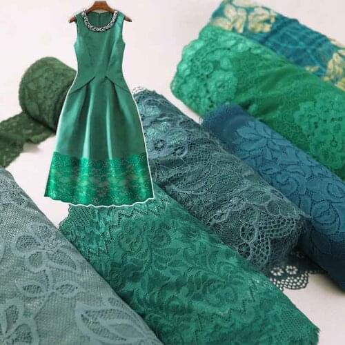 1Meter Elastic Lingerie Lace Trim Green Red Flower Stretch Sewing DIY Appliques Laces Fabric For Underwear Bra Accessories