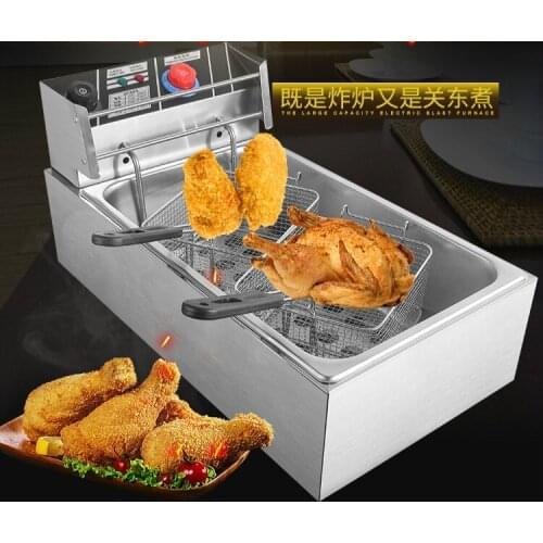 Electric Deep Fryers Commercial single blast furnace 12L capacity frying pan French fries potato tower crane