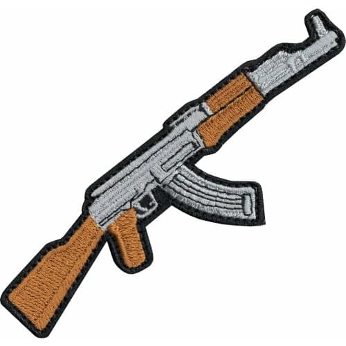 AK-47 Machine Gun DIY Iron On Embroidered Applique Patch 4-1.5 inch (Size is about 8.3*3.1 cm)
