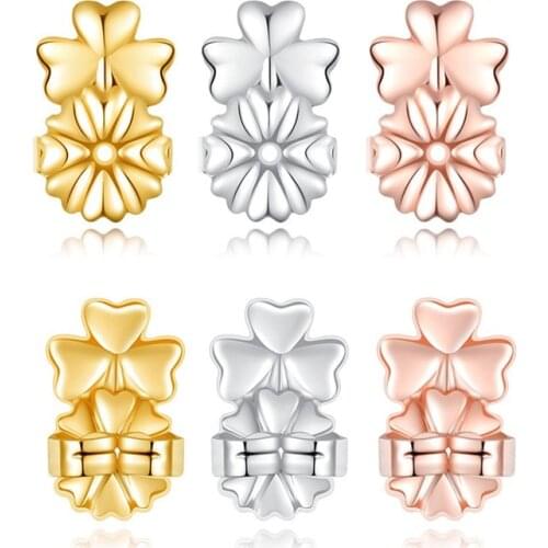 Hot sale New magic heart butterfly clover Earring lift Backs Support Hypoallergenic Earrings Lift Lifters Fits All Post Earring