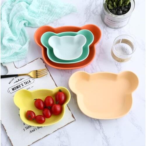 Nordic Bear Shape Ceramic Dinner Plate Solid Porcelain Tableware Irregular Children Ceramics Dish Tray Breakfast Baking Plate