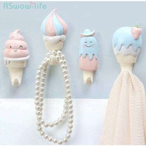Creative Home Decoration with Cartoon Lovely Hanging Hook Resin Hanging Hook Decor Bathroom Bedroom Supplies Key Wall Holder
