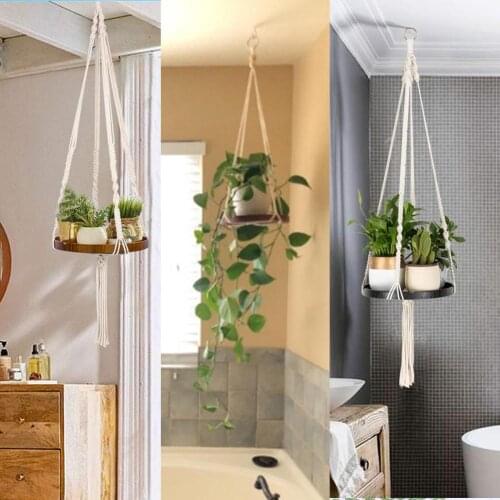 Lace Plant Rack Hanger-Indoor Hanging Flower Pot Decoration Pot Holder Beautiful Flower Cut-Boho Chic Bohemian Home Decoration