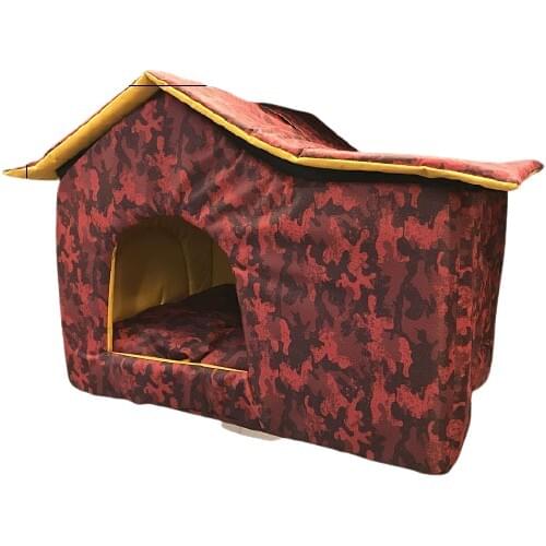 Lavista Cat Dog House Bed Cushion Hut Red Camouflage 60 X45X45
