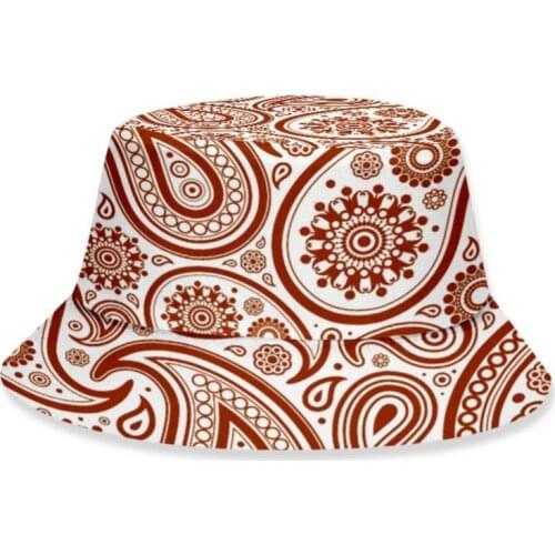 Unisex summer hat Vintage 3D Paisley Print Summer Outdoor Bucket Cap Fisherman Sun Hat панама женская