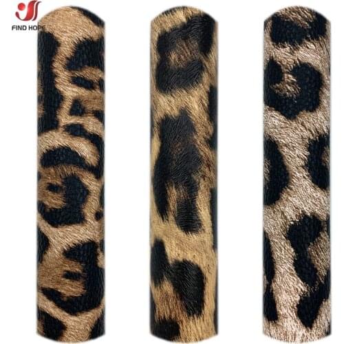 A4 Sheet Leopard Print PU Faux Leatherette Synthetic DIY Fabric For Making Brooch Hair Earring Doll Manual Craft Material Decor