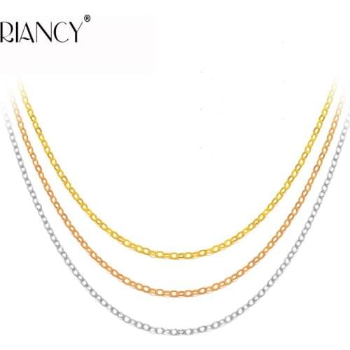 Fashion Genuine 18K Gold Chains For Women,Au750 Fine Gold Jewelry Necklace,45cm,Gift Box