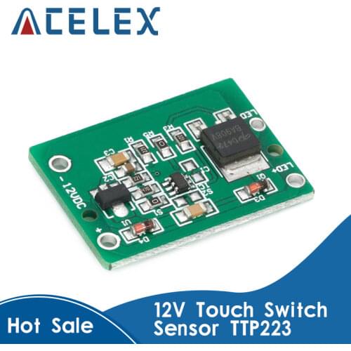 12V Capacitive Touch Switch Sensor Module Push Button Touching Key Module Jog Latch With Relay DC 6-20V 3A TTP223 module