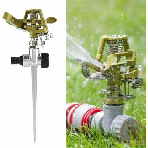 Rotary Water Irrigation Sprinkler Sprayer For Lawn Garden Yard Golf Grass Metal Impulse Spike Hose 360 Degree Garden Tools