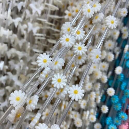 10mm/15mm 10pcs/bag Colorful Sunflower Shell Beads Dyed Natural Shell Loose Beads DIY jewelry Making Necklace Bracelets