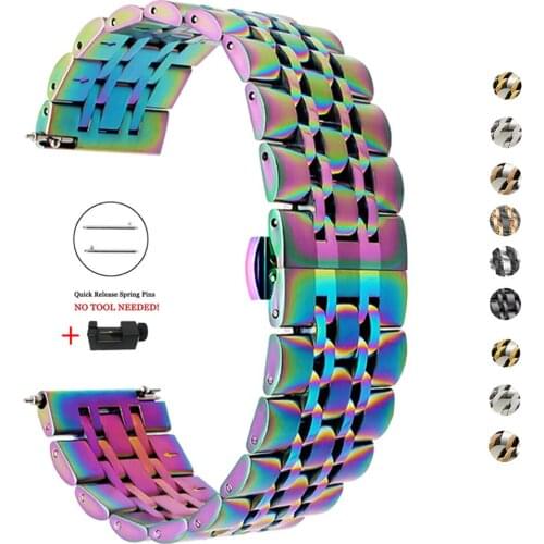 Strap For Samsung Galaxy Watch 3 45/41mm Stainless steel Band Bracelet for Samsung 46/42mm Watch Active 2 Gear S3 Watchband