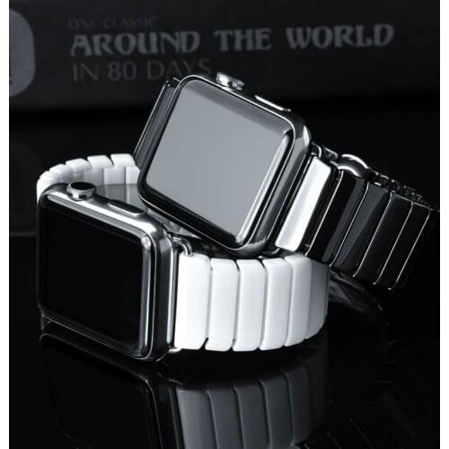 Strap for apple watch band 44mm 40mm iwatch band 42mm 38mm ceramics Butterfly buckle Link Bracelet apple watch 5/4/3/2/1 44 mm
