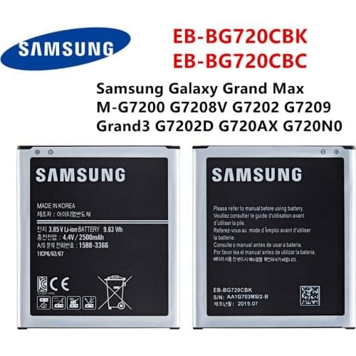 SAMSUNG Orginal EB-BG720CBK EB-BG720CBC 2500mAh Battery For Samsung Galaxy Grand Max M-G7200 G7208V G7202 G7209 G7202D G720AX