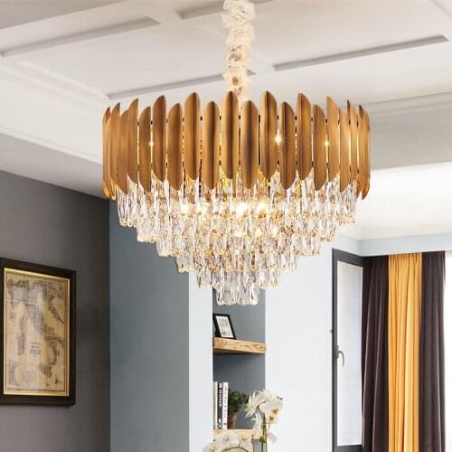 Modern K9 Crystal Chandelier Nordic Creative Living Room Lamp Round Lamp Luxury Minimalist Restaurant Bedroom Hotel Room Lamp