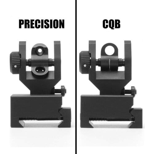 US Tactical Hunting Iron Low Flip Up Front & Rear Sight Set Folding Design Profile Quick Detach Rapid Transition Fit Most Rails