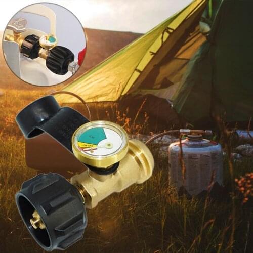 Universal BBQ Gas Propane Pressure Brass Gauge Tank RV Pressure Gauge Level Indicator Adapter Leak Detector Gas Measurement 85DA