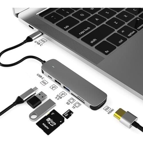 USB C Hub Type-C 3.1 to 4K HDMI-Compatible RJ45 USB SD/TF Card Reader PD Fast Charge 10-in-1 USB Dock For MacBook Air Pro PC HUB