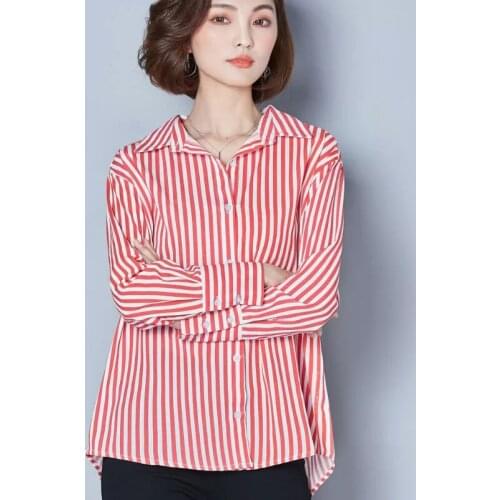 Women Stripe Long Sleeve Casual Loose Off Shoulder Tops Shirt Sexy Blouse spring summer blouse shirt Top blusas DD2345
