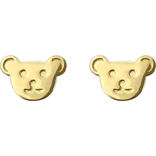 925 Sterling Silver Stud Earrings Fashion Cute Little Bear Earrings For Girls Women Luxury Fine Jewelry Gift