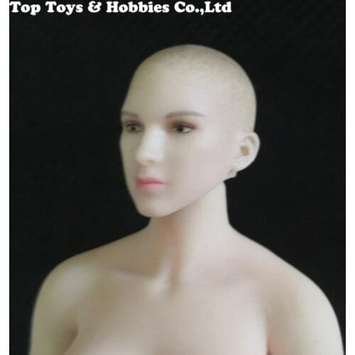 1/12 Scale Female Monk Head Sculpt Model Beauty Bald Head Carving Toys Fit 6" Action Figure Body Doll