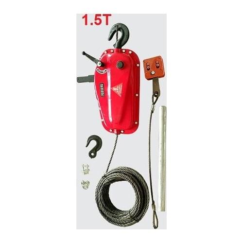 1.5TonX20M--30M Manual wire rope pulling hoist for suspended electric platform, hand winch block steel wire rope hoist