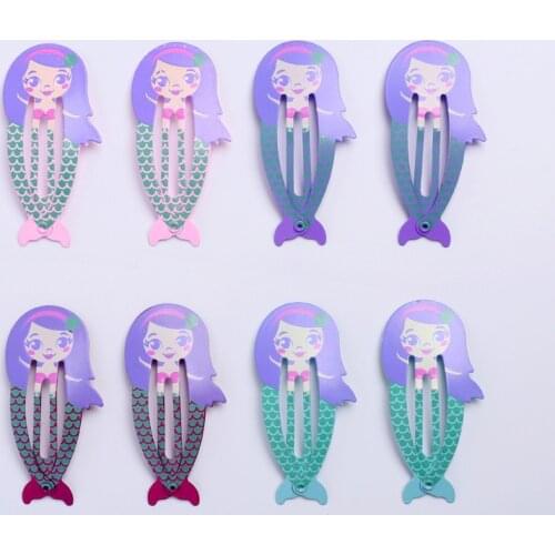 10Pcs Girls Hair Accessories Cute Metal Hairclip Mermaid Hair Clip Heart Barrette Kids Hair Clips Bows Alloy Kawaii Headdress