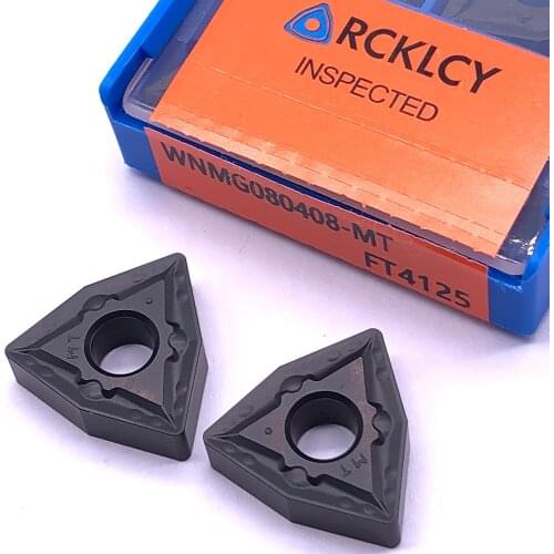 10pcs RCKLCY WNMG080408 MT FT4125 External Turning Tools WNMG080408 Carbide inserts Cutting Tool CNC Lathe Cutter Work For Steel