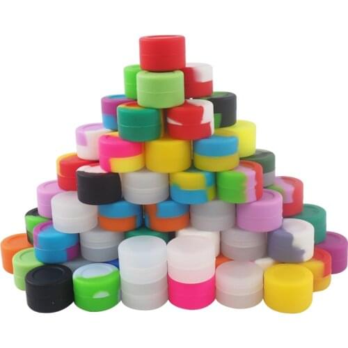 100pcs\lot 3ml small colorful round bright big cylinder shape silicone storage container