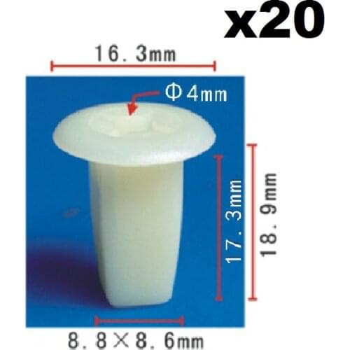 20pcs For Honda DelSol Center Pillar Screw Grommet Clip Nut / Fixed Nut 8*8mm