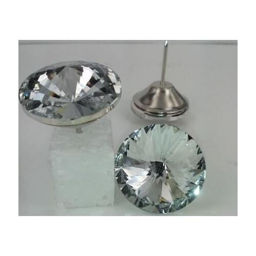 200pcs/lot 30mm Glass buttons with nails Upholstery Nail Stud Sofa Bed Headboard Decor Pointy Top Satellite Prong Button