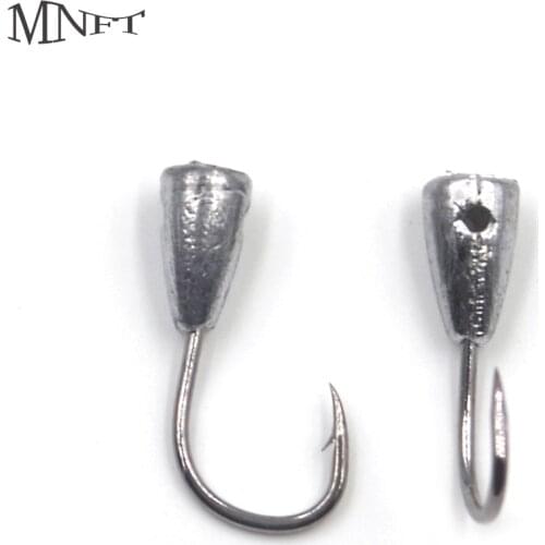 MNFT 30PCS 1-8# Overturned Hook Tin Jig Head Stand Hooks Carp Carassius Barbed Fishhook