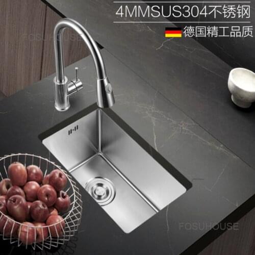 4mm Handmade Sink, Single Sink, 304 Stainless Steel Bar Sink, Kitchen Sink, Dish Basin, Dish Sink, Thickened