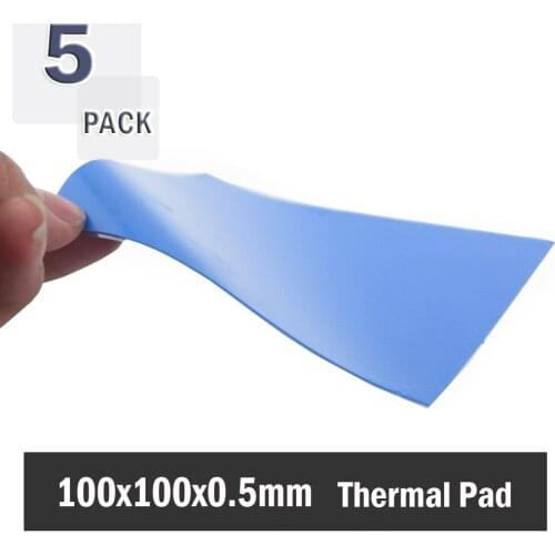 5PCS Gdstime 100mm x 100mm x 0.5mm GPU CPU Heatsink Cooling Conductive Silicone Pad 100mm*100mm*0.5mm Thermal Pad high quality