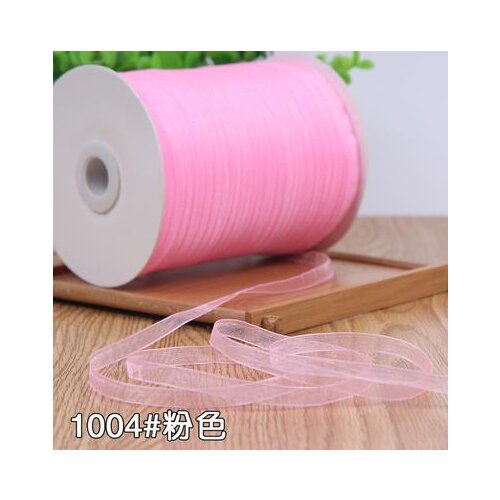 6mm 10 Meters long Pink Organza Ribbon For Arts Crafts Sewing Christmas Wedding Party Decoration Gift Wrap Handmade DIY Material