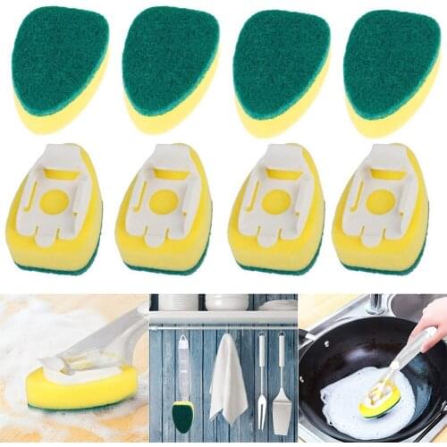 8Pcs Dishwand Refill Replacement Heads Sponge Brush Dish Scrubber Pads for Kitchen Sink CLH@8