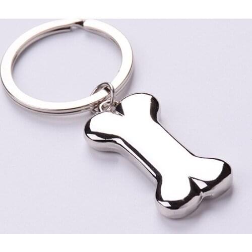 2021 Cute Dog Bone Key Chain Fashion Alloy Charms Pet Pendent Tags Key Ring Holder For Men Women Gift Car Keychain Jewelry