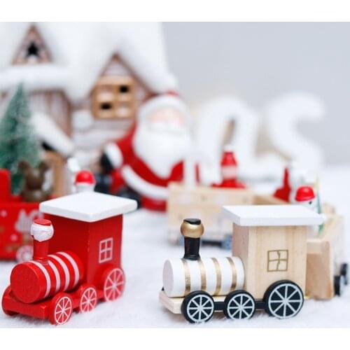 Wooden Christmas Little Train 2021 Christmas Ornaments Christmas Noel For Home Xmas Navidad New Year Kids Gift